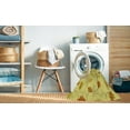 thumbnail image 2 of Ahgly Company Tapis Rond Lavable en Machine Intérieur Transitionnel Jaune, 4 Pieds Rond, 2 of 7
