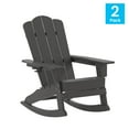 thumbnail image 2 of Flash Furniture Newport Adirondack Rocking Chair with Cup Holder Gray 2/Pack (2LEHMP104431GY), 2 of 9