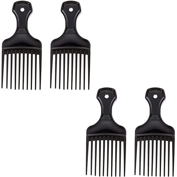 Superhairpieces Afro Hair Comb 4-Pack Detangling Brush for Afro Kinky Wavy Curly Coily Hair Afro Hair Braid Styling Hairdressing Tool (4-Pack)