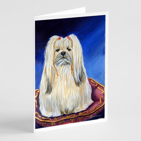 Lhasa Apso Greeting Cards and Envelopes Pack of 8