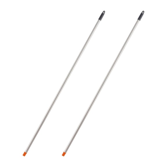 Superio 48” Long Heavy Duty Metal Handle for Mop, Brush - Grey, 2-Pack
