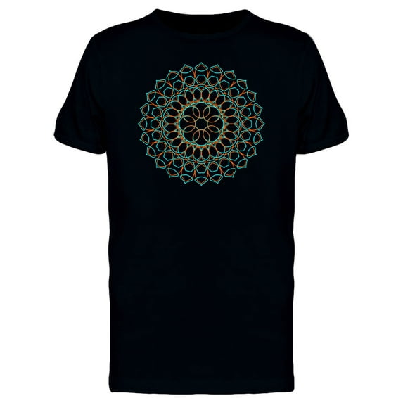 Orange Blue Goth Mandala T-Shirt Men -Image by Shutterstock, Male 4X-Large