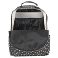 thumbnail image 3 of Jessica Simpson Women’s Waterproof Vegan Leather Laptop Backpack with Padded Mesh Shoulder Straps and Side Water Bottle Pockets for Commuting and Travel in Black & White Hearts, 3 of 8