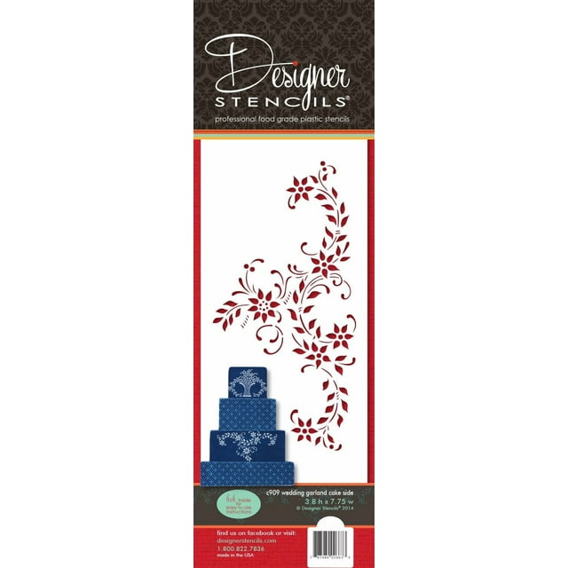 Wedding Garland Cake Side Stencil by Designer Stencils