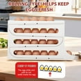 thumbnail image 5 of 30 Eggs Egg Holder for Fridge,4 Tiers Egg Container,Auto Rolling Fridge Egg Organizer for Refrigerator,Space-Saving Egg Dispenser Holder,Fridge Egg Rack Large Capacity Egg Dispenser(White), 5 of 5