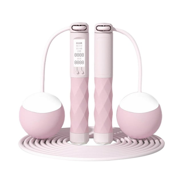 koolsoo Jump Rope Skipping Rope Adjustable with Calorie Counter for Fitness Gym Home pink