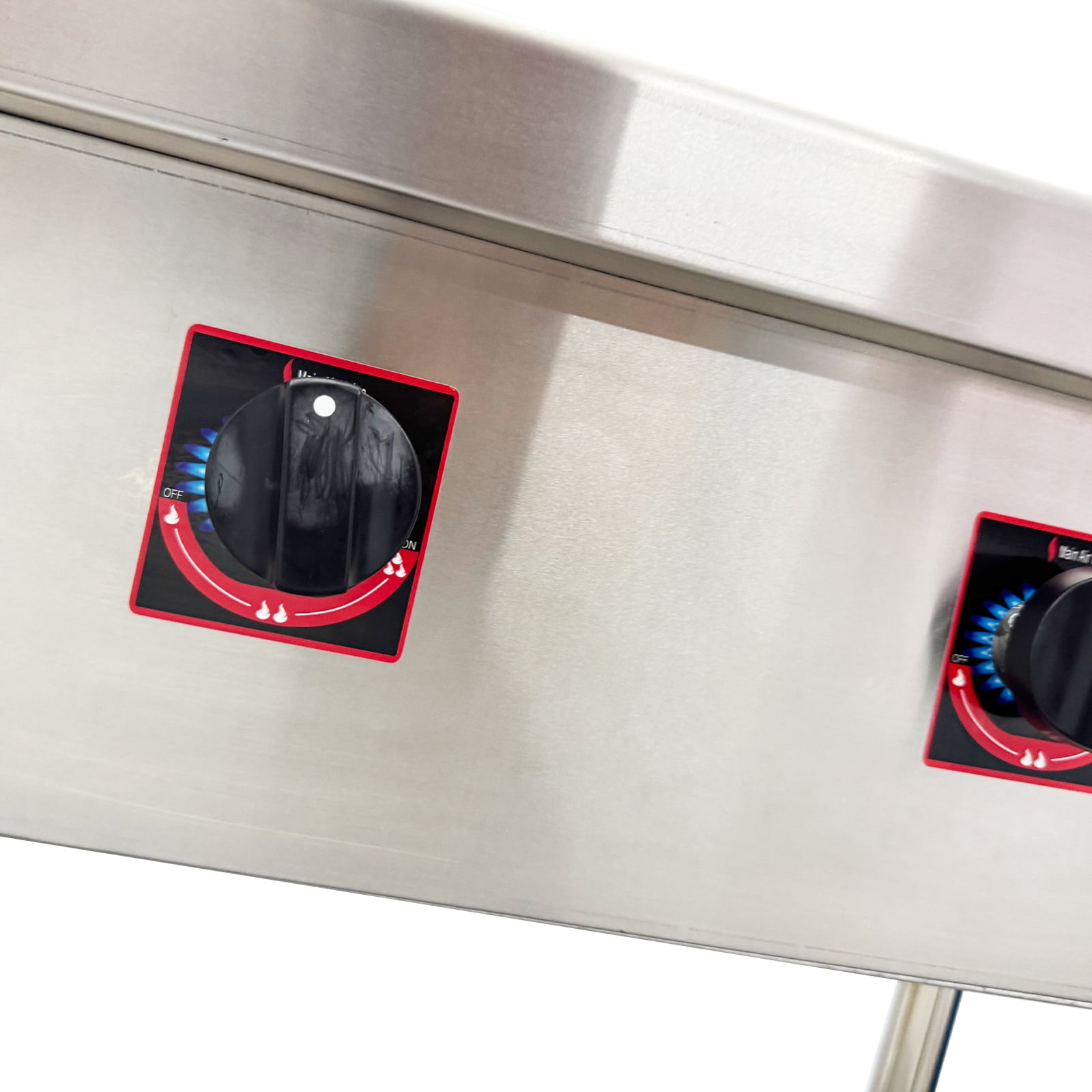 Gas Stove 2 Burner Stainless Steel Low Foot Stove Restaurant Cooking Equipment