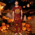 thumbnail image 2 of OIOLOYJM Matching Family Halloween Pajamas Set Cute Ghost Pumpkin Spider Graphic Soft Comfortable Two-Piece Sleepwear Novelty Holiday Party Fashion Short Sleeve Loungewear Pajamas L, 2 of 9