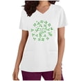 thumbnail image 3 of lcziwo St Patricks Day Scrubs for Women Novelty Saint Patricks Day Nurse Shirt Casual Short Sleeve V Neck Nursing Tops White XL Fall Savings, 3 of 7