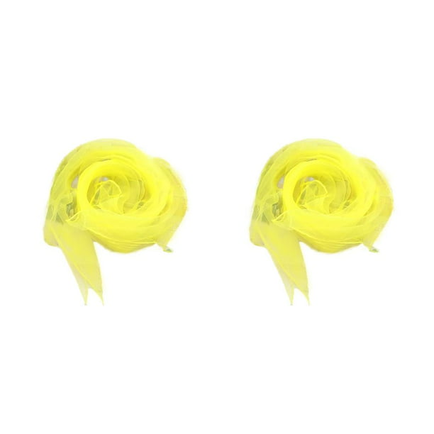 Bufandas cuadradas Sonducket Pañuelo De gasa Amarillo brillante 60*60cm 2Conjunto