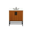 thumbnail image 3 of Elegant Decor Eugene 30" MDF Single Bathroom Vanity with Backsplash in Teak, 3 of 8