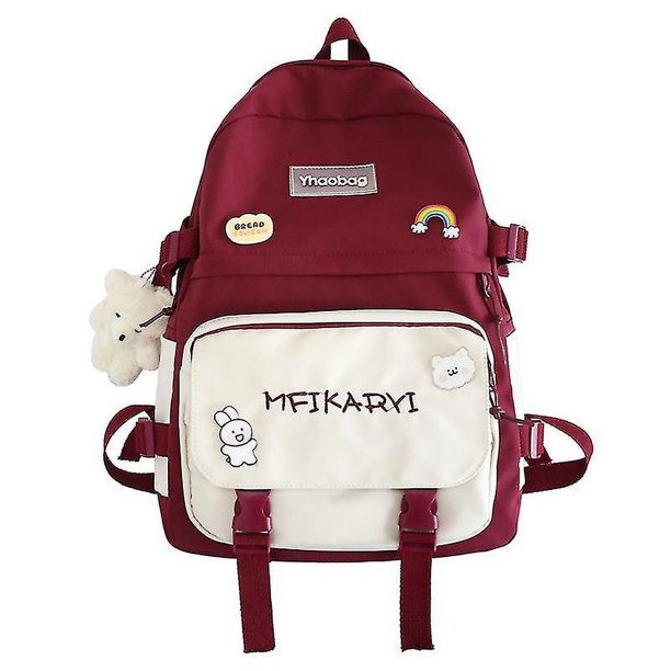 Gray Mochila para computadora de gran capacidad con dibujos animados para estudiantes de ocio