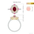 thumbnail image 5 of Angara Natural 1 Ct. Ruby with Diamond Halo Ring in 14K White & Yellow Gold for Women (Ring Size: 12), 5 of 10