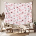 thumbnail image 2 of Pink Spring Floral Tapestry for Bedroom Wall Hanging Tapestry, Summer Botanical Floral Watercolor Ceiling Backdrop Tapestries Poster Blanket Wall Decor for Teens Room Living Room Dorm 55" x 73", 2 of 8