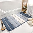 thumbnail image 4 of Alfombra de baño antideslizante, extra suave, lavable a máquina, absorbente de agua, para baño, cocina, entrada, inodoro, alfombra de baño absorbente, antideslizante, 40 x 60 cm, azul celeste, 4 of 4