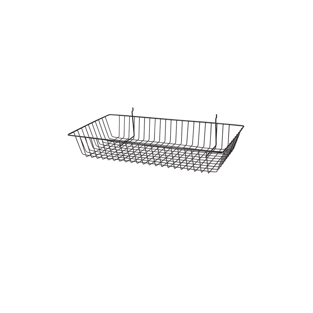Black Mini Wire Grid Basket for Slatwall or Pegboard 24''L x 12''W x