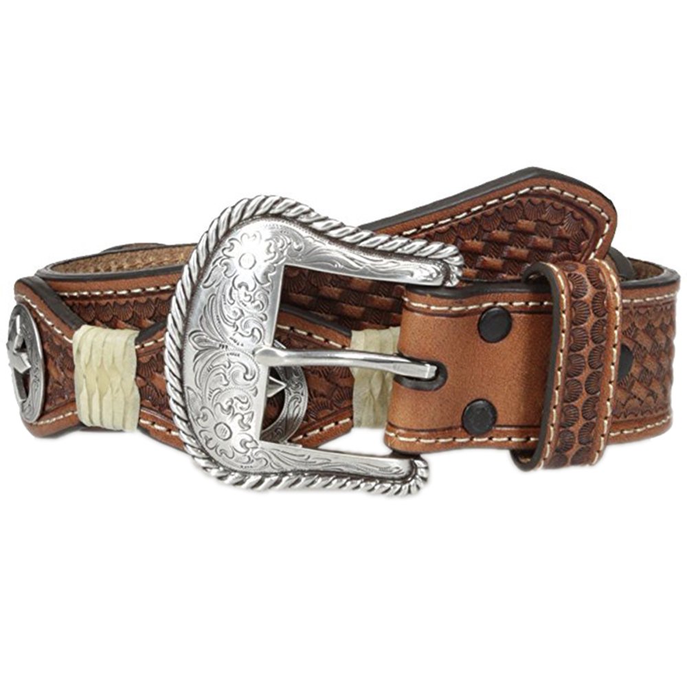 Nocona Nocona Western Belt Mens Leather Scallop Cross Copper N2455048