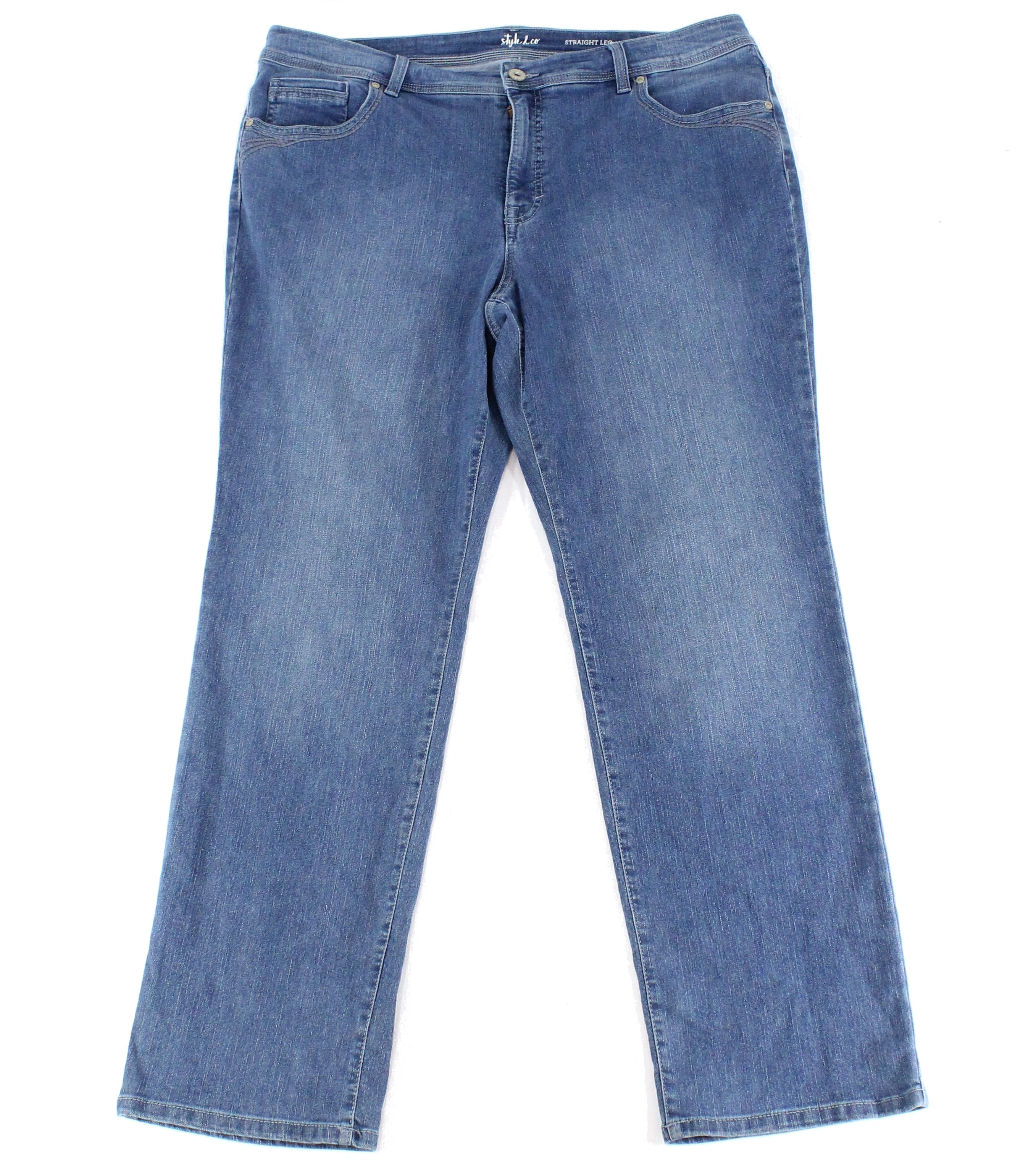 Womens Jeans Plus Petite Straight Stretch 16W - Walmart.com - Walmart.com