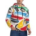 thumbnail image 2 of Kdxio Colorful Abstract Bumper Cars Print Mens Casual Hooded Collar Drawstring Hoodies Pullover Sweatshirts Casual Long Sleeve Shirts-4X-Large, 2 of 7