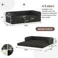thumbnail image 2 of Convertible Sofa Couch Sleeper Sofa Bed w/Corduroy Fabric, 78.5'' Foldable Upholstered Compressed Floor Couch for Living Room, Apartment No Assembly Required (Black), 2 of 7