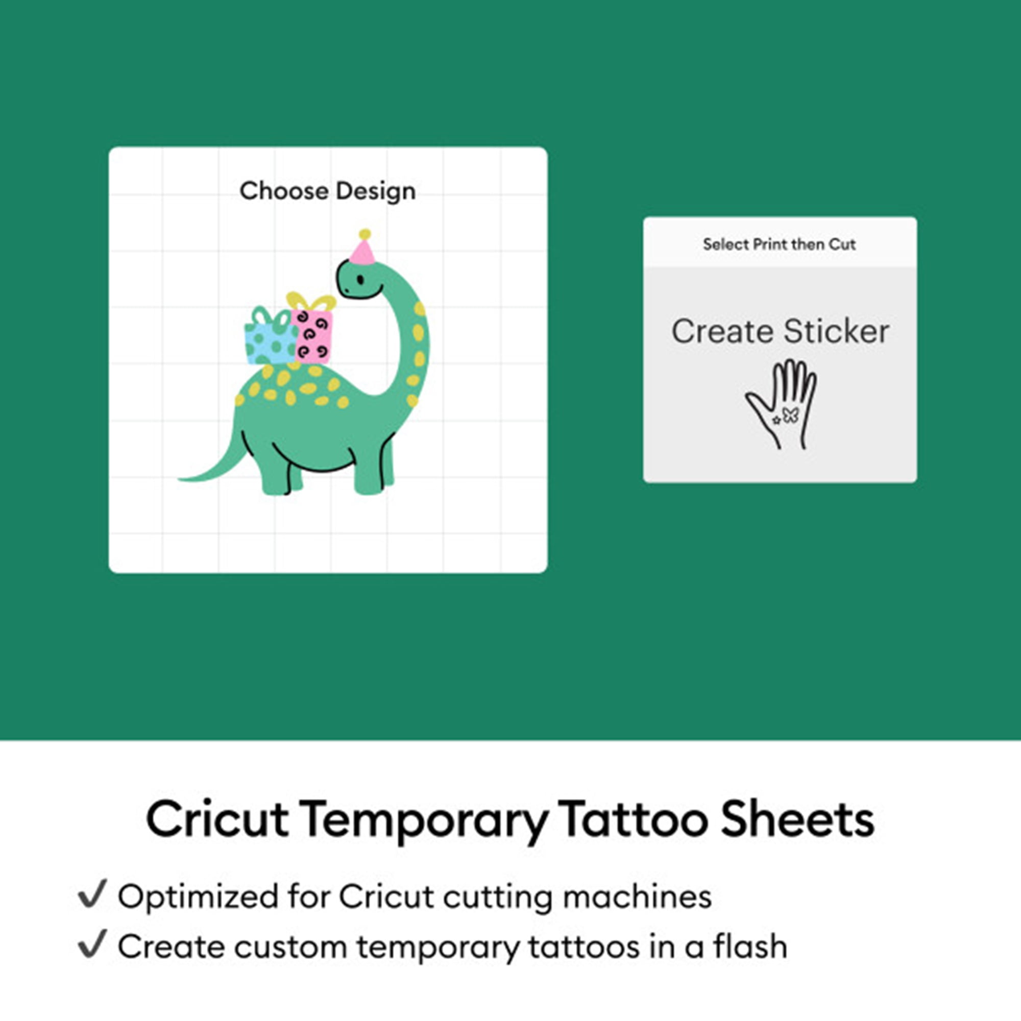 Cricut Printable Tattoo Transfer Paper, 8.5 X 11 (6), 8.5" x 11",Transparent
