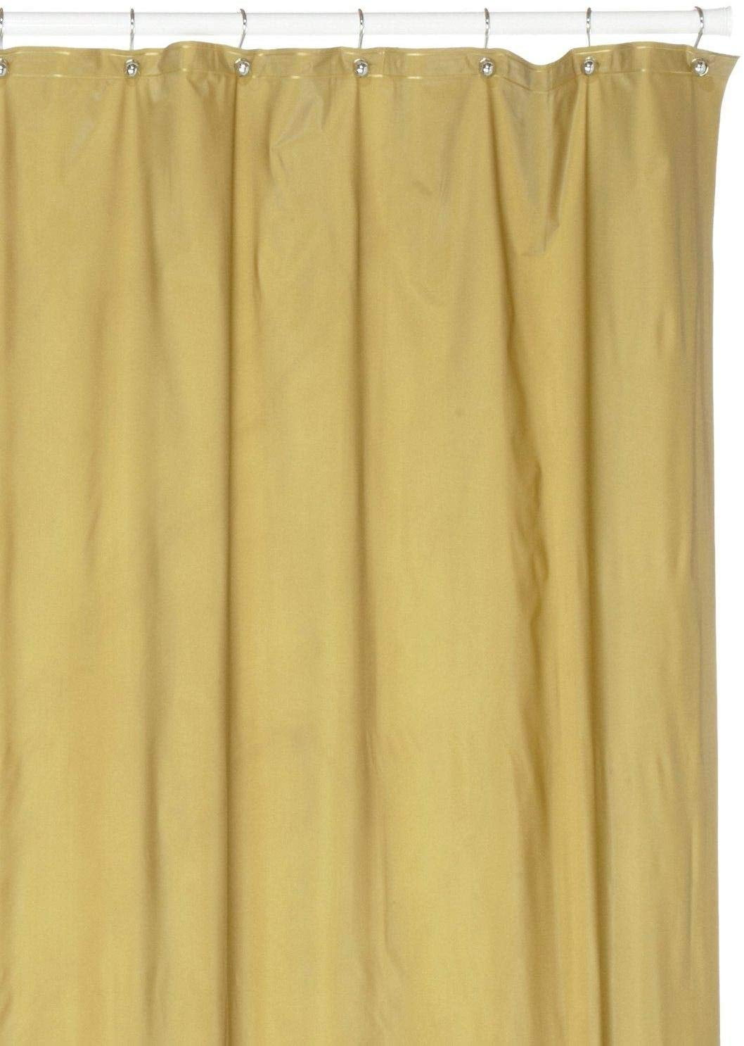 Heavy Duty Magnetized Shower Curtain Liner Mildew Resistant Gold ...
