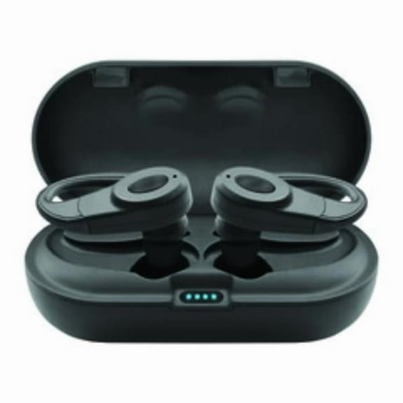 Cable Wholesale  Bluetooth Wireless Earbuds with Charging Case - Over the Ear Clip - Black