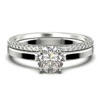 Spectacular And Decorative 1.50 Carat Round Cut Diamond Moissanite Solitaire Engagement Ring, Wedding Ring, Bridal Set in 10k Solid White Gold, Gift For Her,Promise Ring, Anniversary
