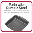 thumbnail image 2 of Nonstick Steel Cake Pan 8", Square, Gray, GoodCook, 2 of 4