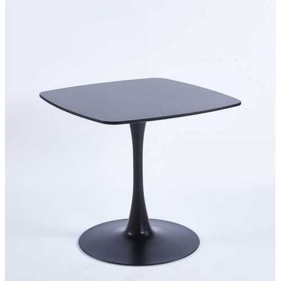 Modern Dining Tables 24 Inch Black Square Tulip Table for 2-4 Person, Modern Mid-Century Small Dining Table with Sturdy Metal Pedestal Base, for Kitchen, Small Space, Apartment, Bistro, Cafe, Office