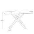 thumbnail image 3 of Holaki 51" Rectangle Dining Table for 4 5 6 People,Modern Dining Table with Black Chrome Metal X-Shaped Legs,Glass Dining Table Large Kitchen Table Family Dinner Table for Home Office Living Room, 3 of 8