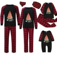 thumbnail image 1 of Pijamas familiares navideños a juego, conjuntos de pijamas de manga larga, árbol de Julio, negro, 1 of 3