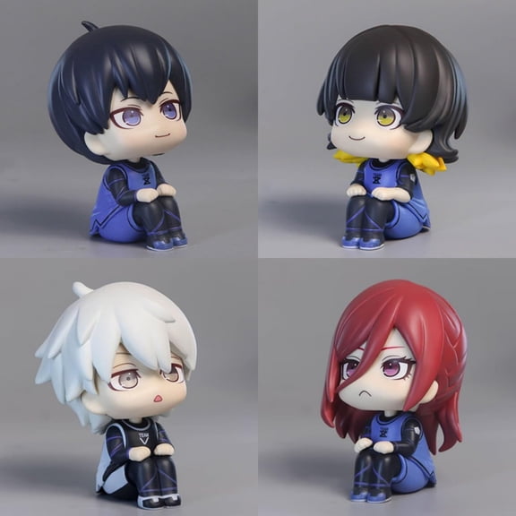 Figuras Coleccionable Blue Lock - 10cm, Material PVC, Decoración de Pasteles, Coleccionables de Anime (B: 4 Modelos)