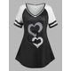 thumbnail image 1 of Camiseta Talla Extra Patrón Corazón Manga Raglán Rosegal Camisetas tallas grandes, 1 of 5
