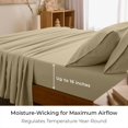 thumbnail image 4 of Mellanni 4-Piece Iconic California King Bedsheet Set - Microfiber, 16" Deep Pocket, Cooling, Wrinkle, Fade, Stain Resistant, New Beige, 4 of 7