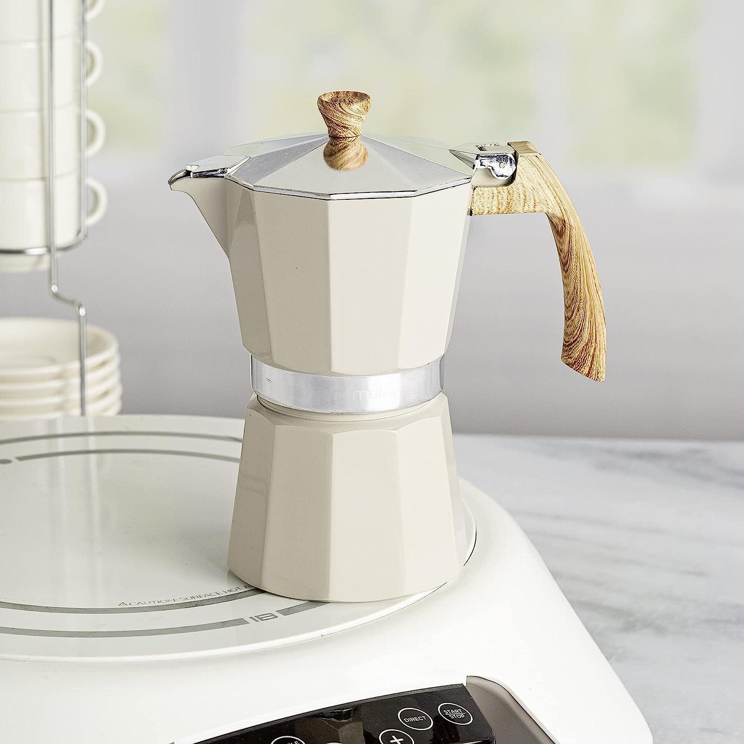 Latte Mocha Coffee Maker Italian Moka Espresso Cafeteira Percolator Pot Stovetop Coffee Maker 300ml Pink, Size: 17.5