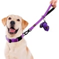 thumbnail image 2 of Plutus Pet Short Dog Leash, Reflective Nylon Padded Handle, Strong Traffic Pet Leash with Carabiner Clip, for Medium Large Dogs (18", Purple), 2 of 6