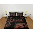 thumbnail image 2 of Computer gamer bedding red duvet cover, video gamer boyfriend gift bedding set, 2 of 4