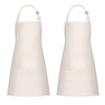 thumbnail image 1 of Jubatus Paquete de 2 Delantales 100% Algodón con 2 Bolsillos Cocina Chef Cocina Delantal con Babero Ajustable para Mujeres Hombres Beige, 1 of 5