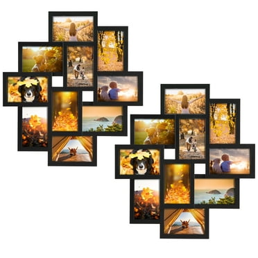 MEBRUDY 2 Pack 10 Opening 4x6 Black Collage Picture Frames Set for Wall Decor, Multiple Frames Displays Ten 4 by 6 Inch Photos