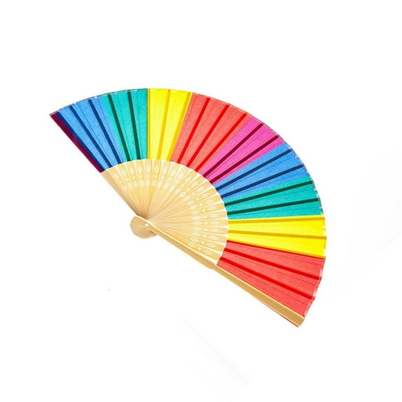 hejhncii Folding Fan Handheld Nylon Cloth Foldable Hand Fan Festivals Decor for Party