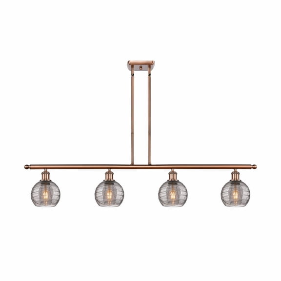 Innovations Lighting - Athens Deco Swirl - 4 Light Island In Industrial Style-8