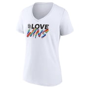 Womens White San Diego Padres Love Wins V-Neck T-Shirt