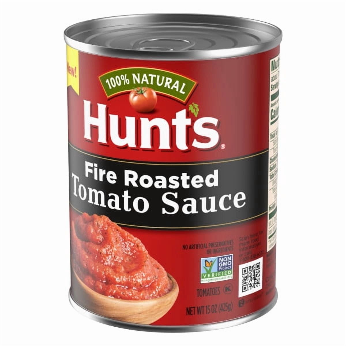 (12 pack) Hunt's Fire Roasted Tomato Sauce, 100% Natural Canned Tomato Sauce, 15 oz.