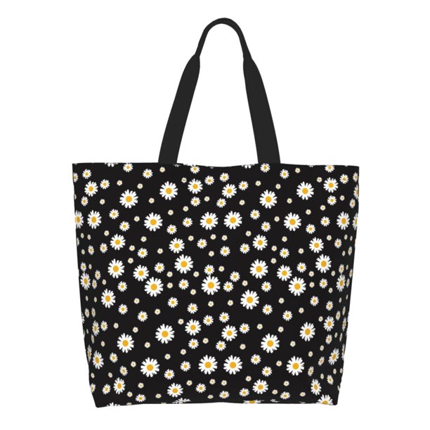 Easygdp Daisy Bolsas Tote para Mujer, Bolsos de Hombro para Viaje, Bolsos de Mano de Gran Capacidad para Compras y Trabajo