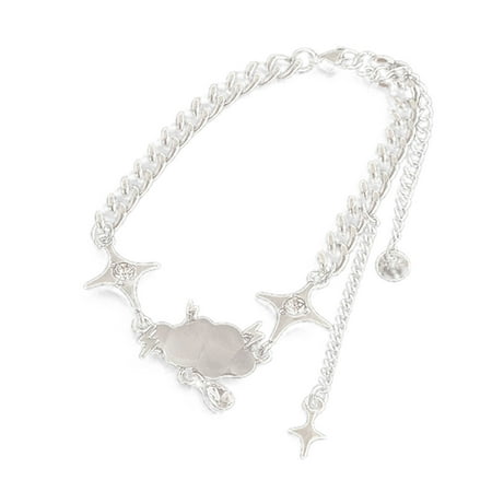 

TONKBEEY 2022 Clouds Flash Imitation Pearls Metal Necklace Female All-match Tassel Pendant Children s Bracelet Clavicle Chain
