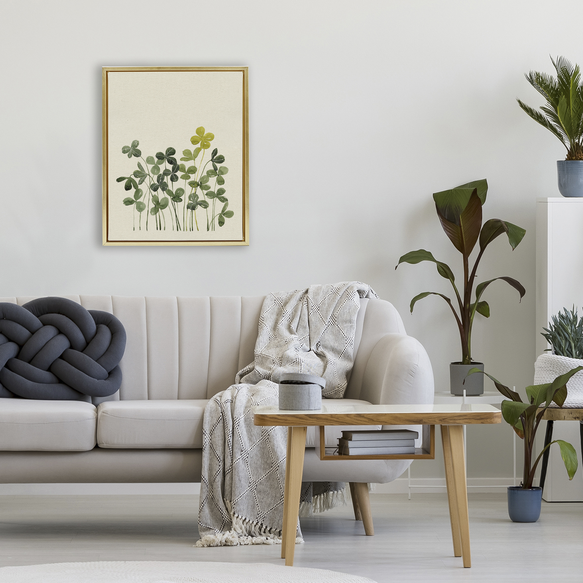 Hidden Gems Botanicals Gold Framed Floater Canvas Wall Art, design by Grace Popp