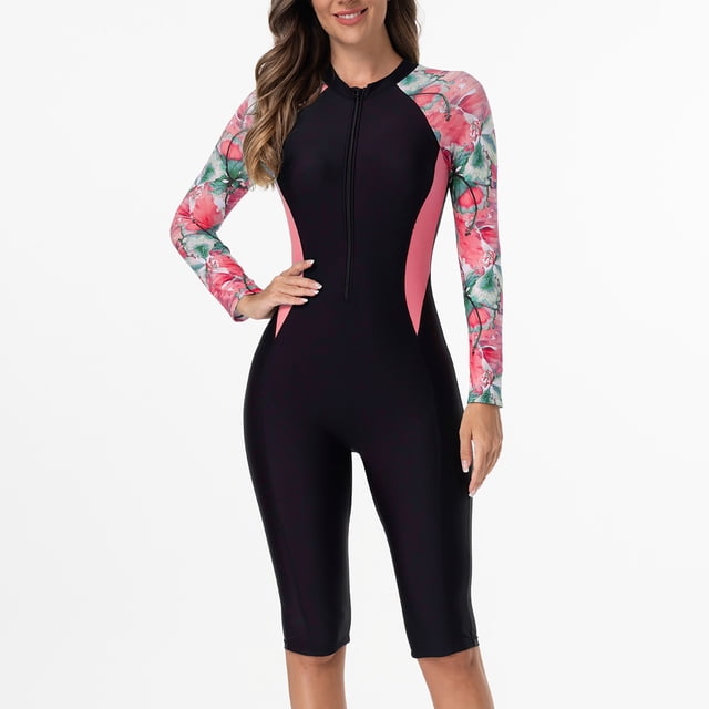 WILLBEST Traje de Baño para Mujer, Nuevo Traje de Baño de Primavera y Verano 2025 para Mujer con Protección Solar y Cremallera Integrada, Traje de Baño de Surf con Protección Solar