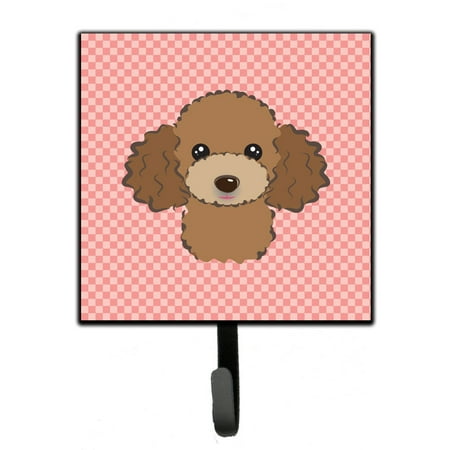 

Carolines Treasures BB1256SH4 Checkerboard Pink Chocolate Brown Poodle Leash or Key Holder 7Hx4.25W multicolor