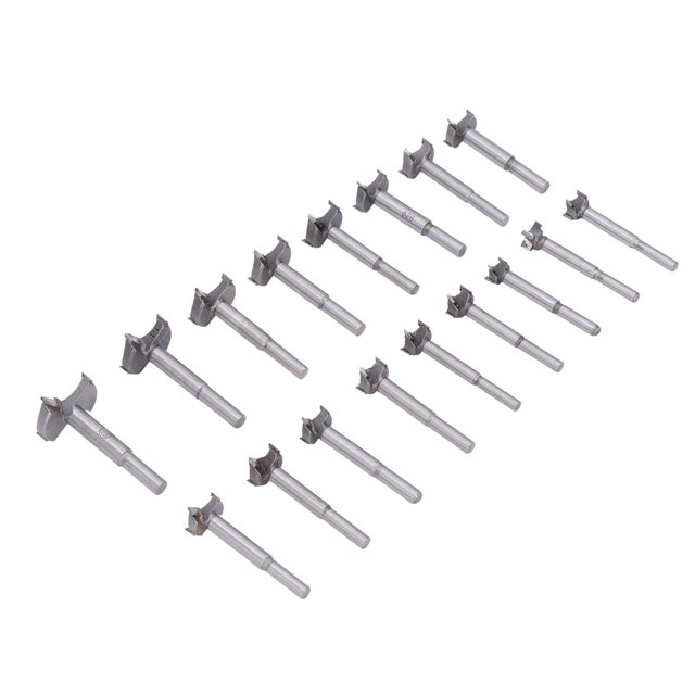 Herramientas para trabajar la madera, 17 piezas Brocas Forstner Juegos de brocas Forstner Juego de brocas Forstner Solución innovadora Jadeshay A
